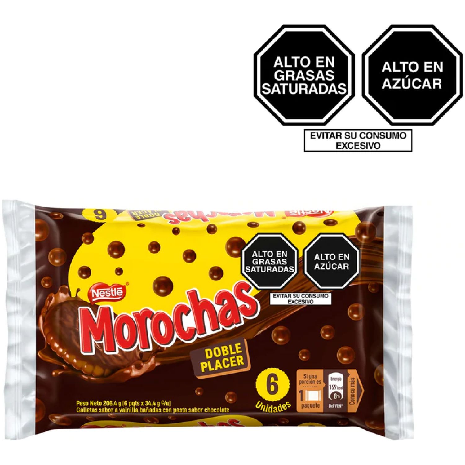 MOROCHAS Morochas Galletadobleplacer30(6x34.4g)Pe varios Platanitos