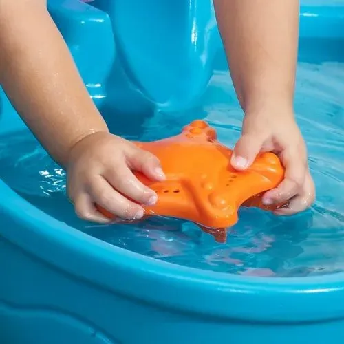 STEP 2 Mesita Agua Marina Con Sombrilla - Juego De Verano