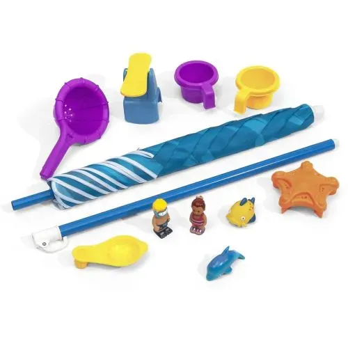 STEP 2 Mesita Agua Marina Con Sombrilla - Juego De Verano