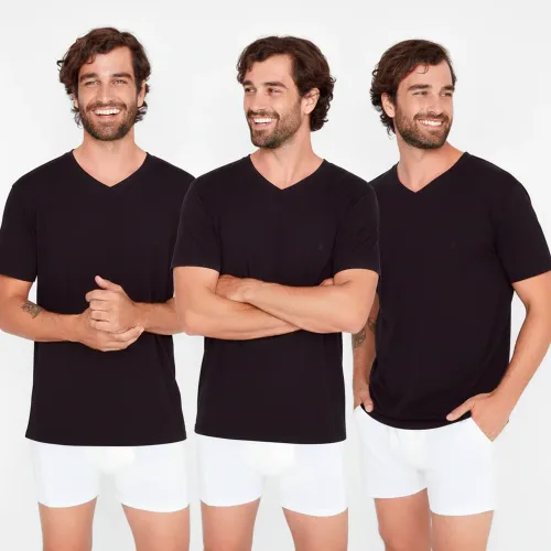 Kayser Negro de Hombre modelo Tripack Camiseta Hombre M/Corta hombre 2023022017142400811