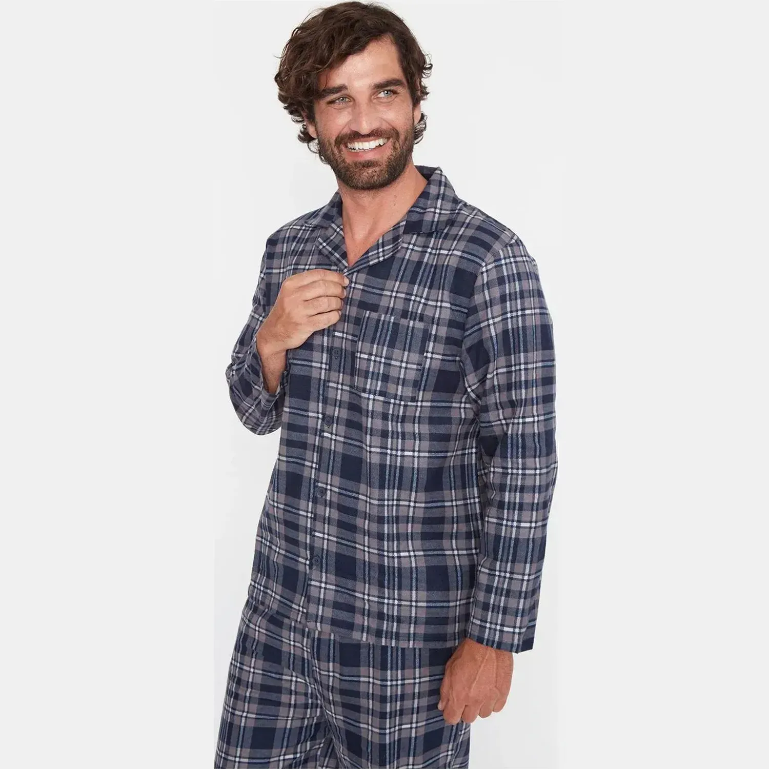 Pijama Kayser Caballero Franela 67.1274-Azu color azul | Platanitos