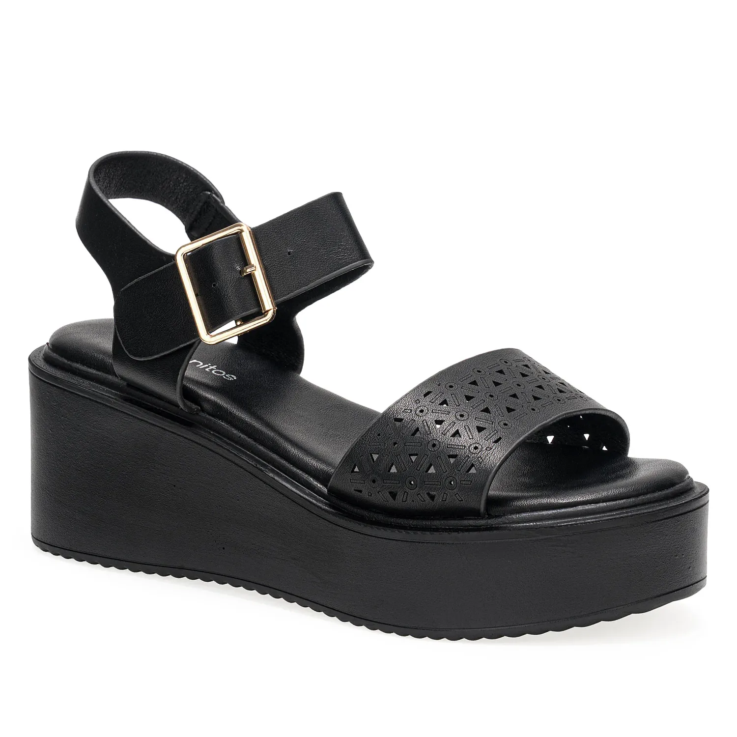Sandalia Platanitos Dama S Elin color negro | Platanitos