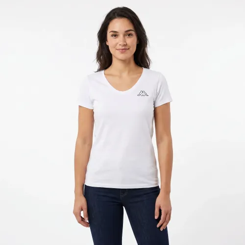 Polo Kappa Urbano Mujer Logo Momba W color blanco | Platanitos