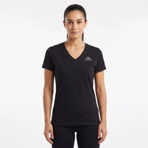 Polo Kappa Urbano Mujer Logo Cabou color negro | Platanitos