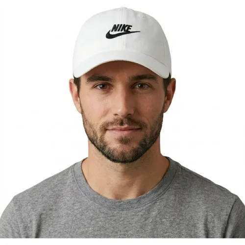 Gorra Nike Sin Estructura Unisex Futura Wash Club color blanco | Platanitos
