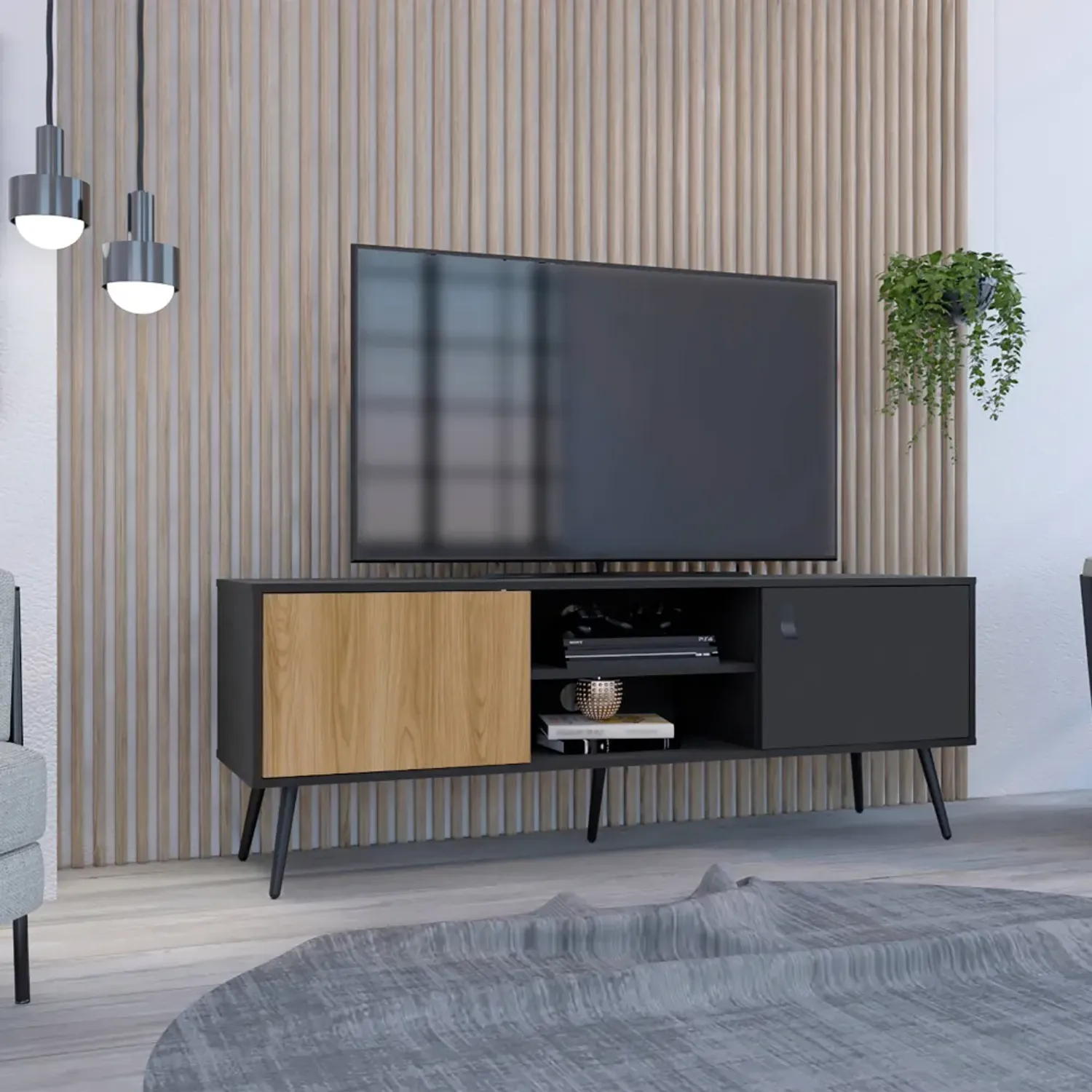 Mesa Tuhome De Tv Funes Eco 150 color wengue | Platanitos
