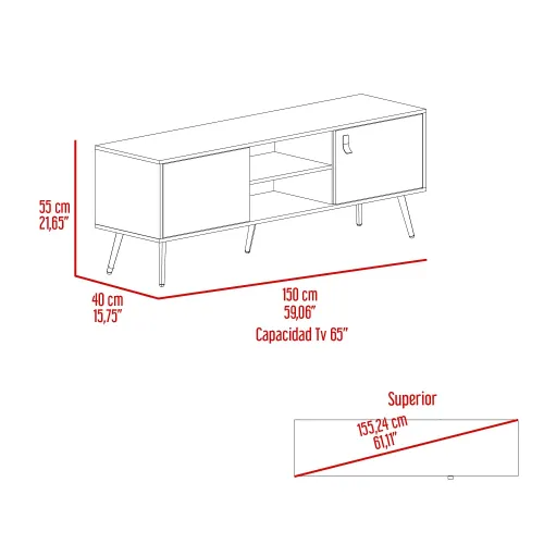 TUHOME Mesa De Tv Funes Eco 150