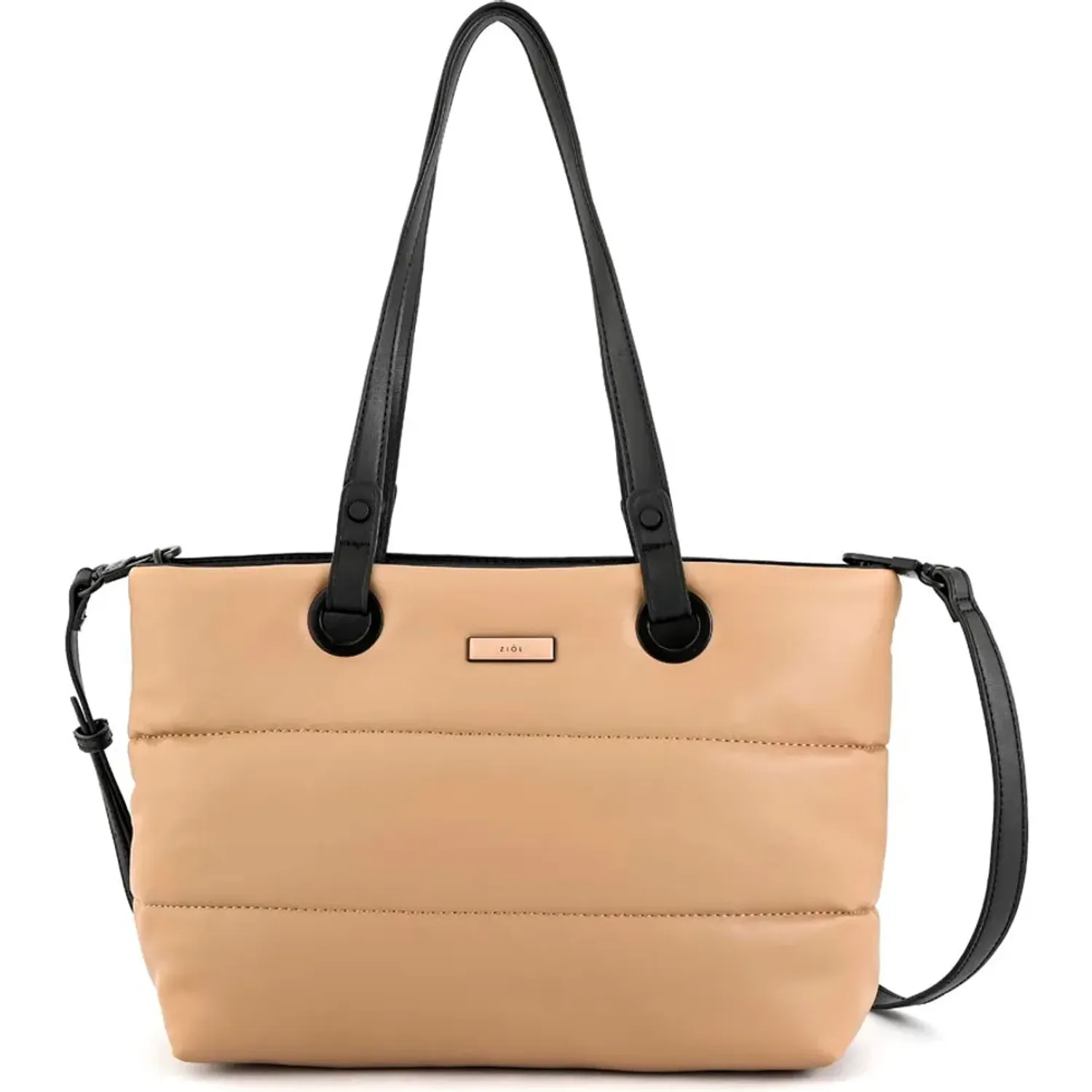 Cartera Ziol Mujer Tipo Dos Asas Sindra color beige oscuro | Platanitos