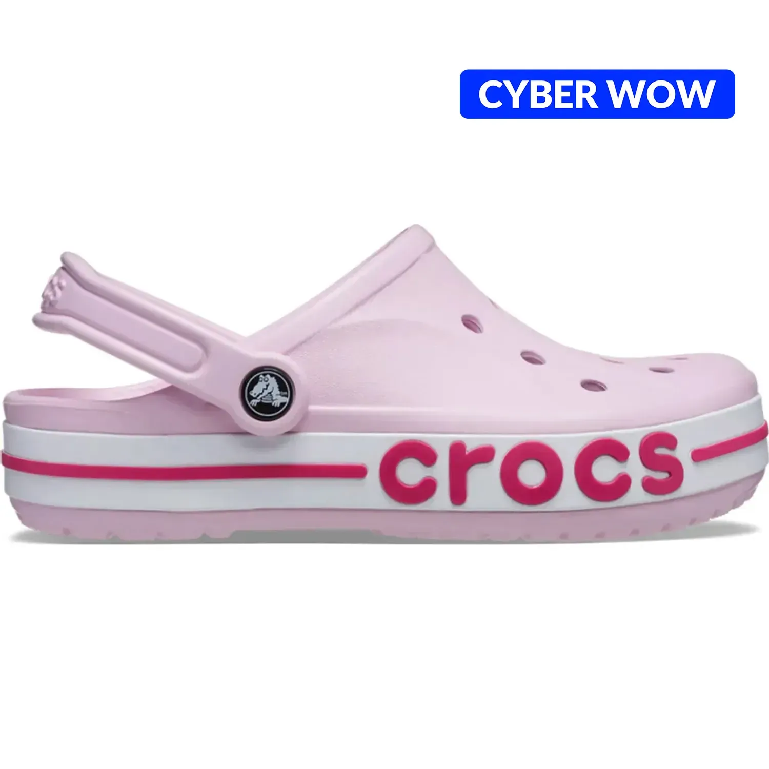 Zuecos Crocs Mujer Bayaband Clog color rosado | Platanitos
