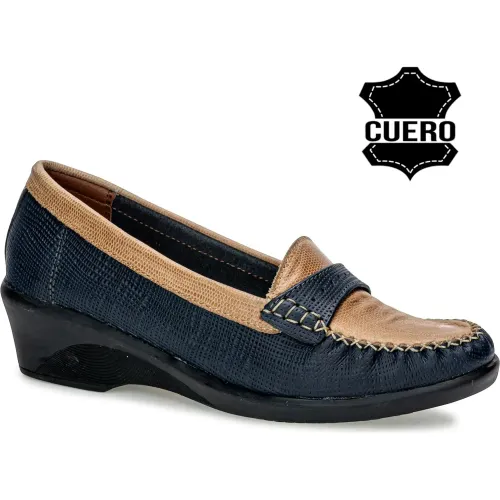 TIME VEROCHY Azul de Mujer modelo Mocasin Mujer Tv116 azules beiges  mujer 2024052913361635828 Cuero Caucho