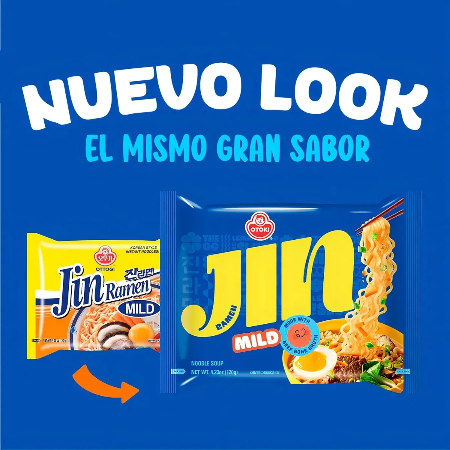 Jin Ottogi Ramyeon Mild X 120 Gr. color varios | Platanitos