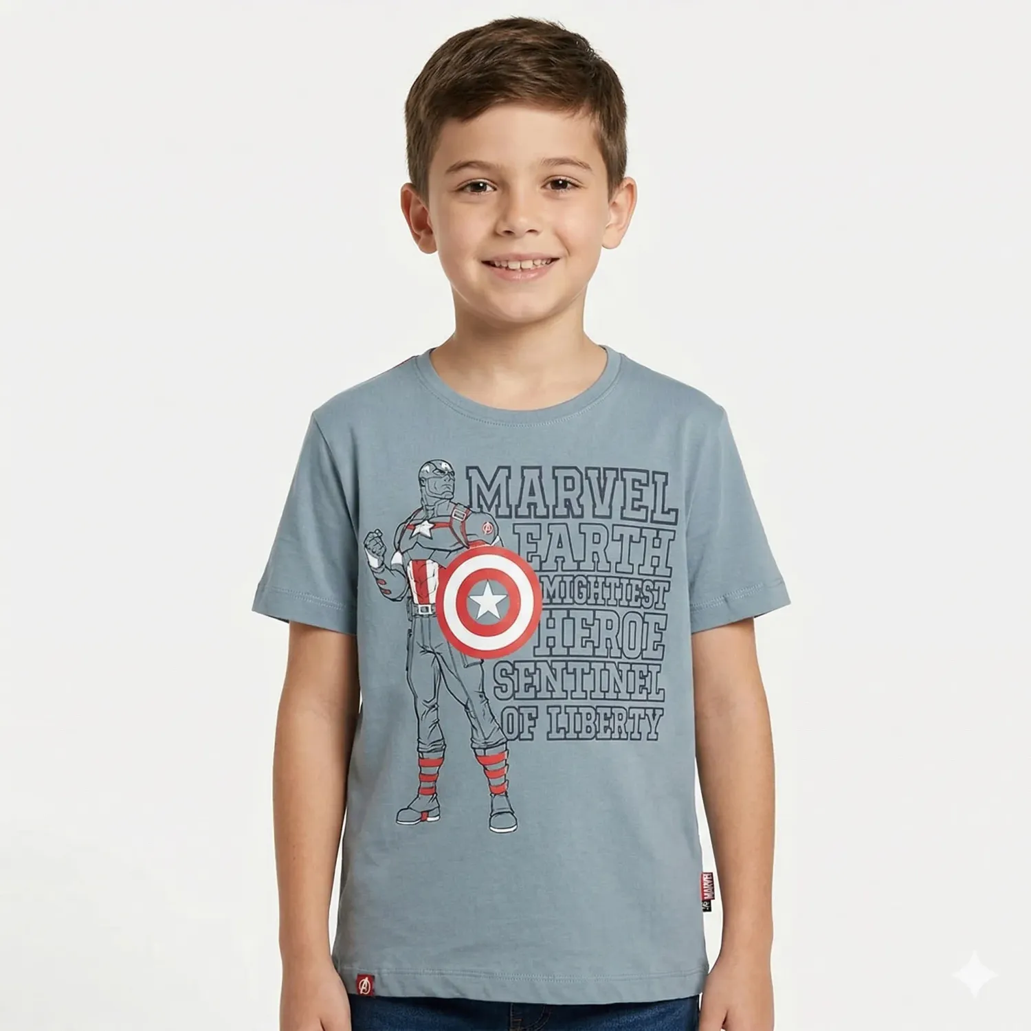 Polo Avengers Manga Corta Niño Avengers Ava-4207-A color denim | Platanitos