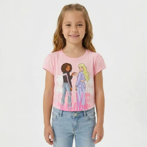 Niña Barbie Rosado Polo Manga Corta Niña Barbie Brb-0166-A