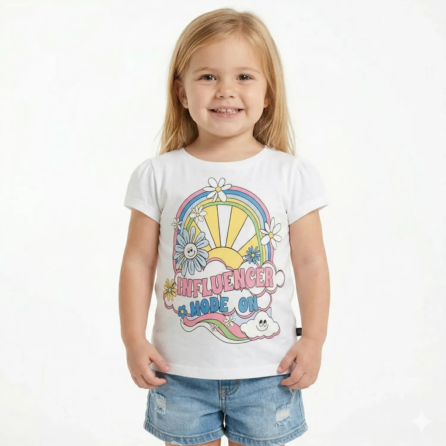 Polo Mundo Comics Manga Corta Niña Mundo Comics Mca-0031-A color marfil | Platanitos