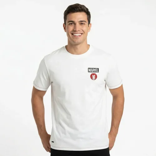 Polo Avengers Manga Corta Hombre Avengers Mrv-0160-A color marfil | Platanitos