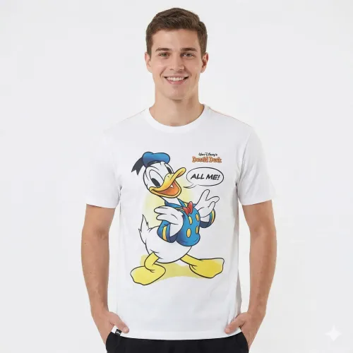 Polo Pato Donald Manga Corta Hombre Pato Donald D90-0015-A color marfil | Platanitos