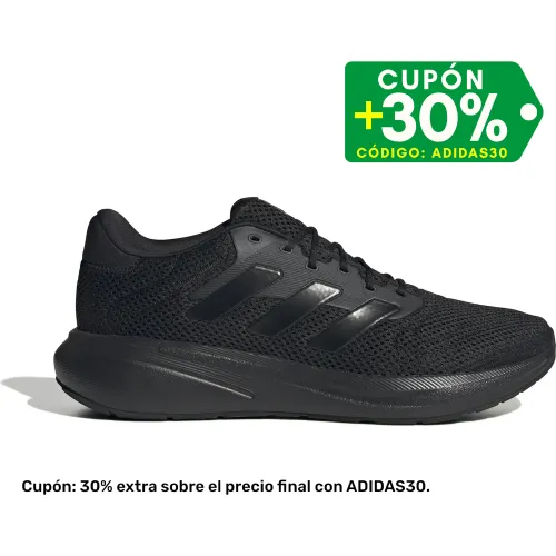 Hombre Mujer adidas Negro Zapatillas De Running Unisex Response Runner U