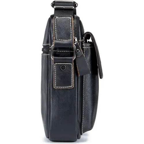 Bullcaptain Morral De Cuero Mate Hombre Djb-037-Bk