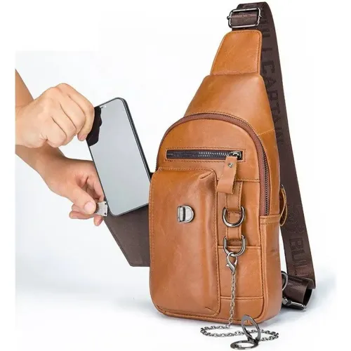 Bullcaptain Marron de Hombre modelo Mochila Cruzada De Cuero Mate Xb-520-Br marrones hombre 2024120316045870546  