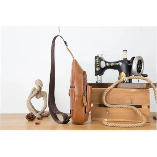 Bullcaptain Mochila Cruzada De Cuero Mate Xb-520-Br