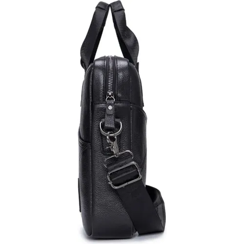 Bullcaptain Maletín De Cuero Mate Hombre Gwb-0403-Bk
