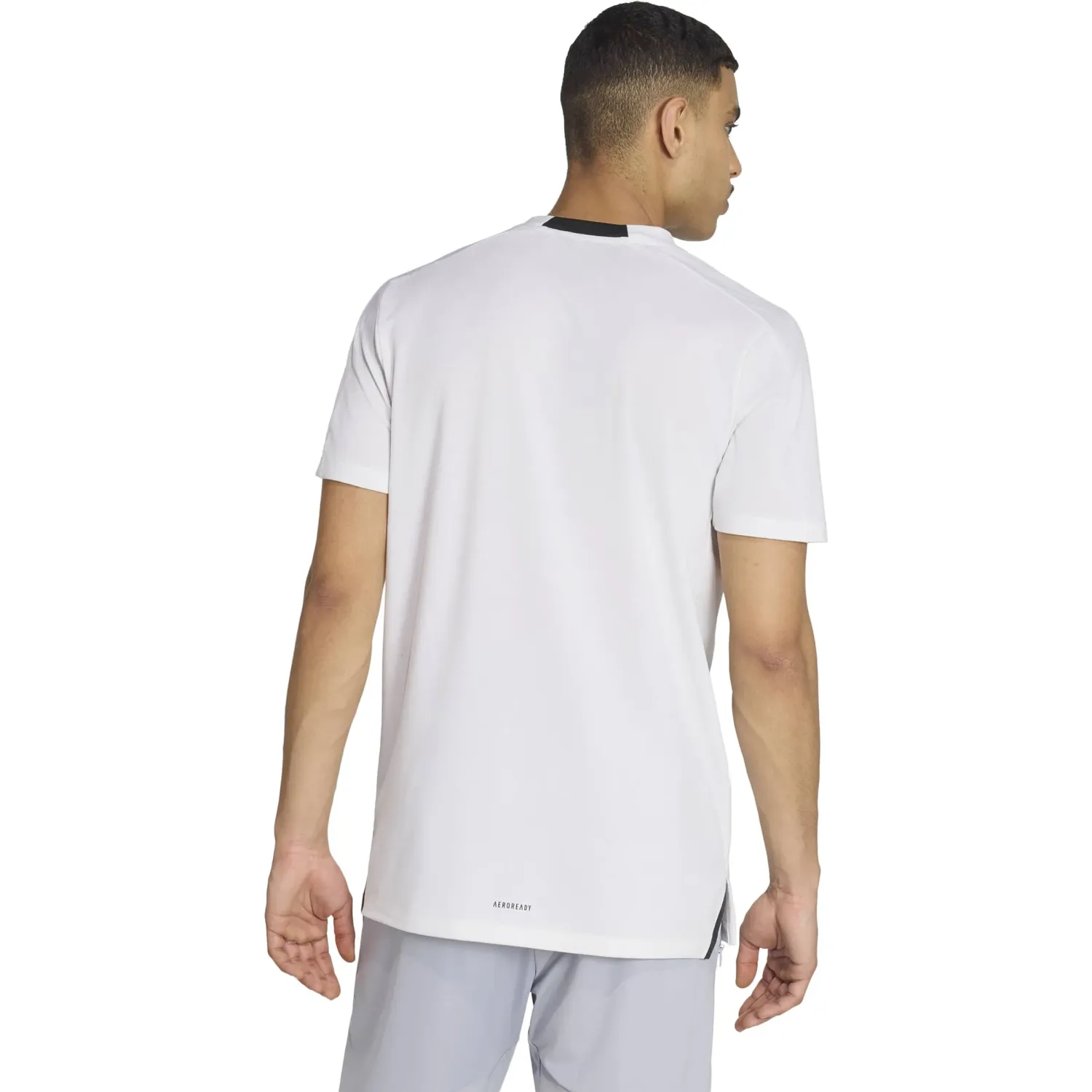 Polo Adidas Training Hombre D4t Tee Aeroready color blanco | Platanitos