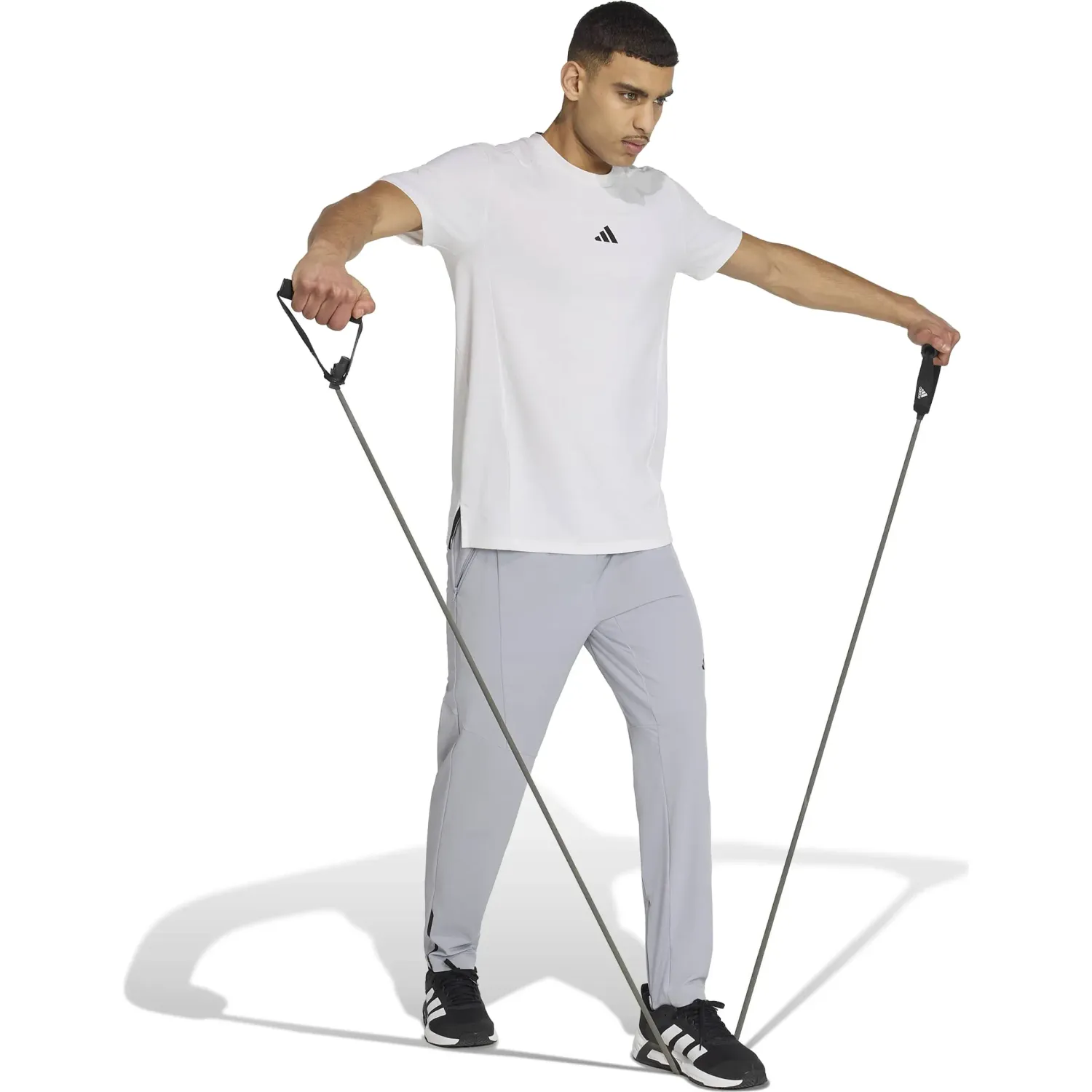 Polo Adidas Training Hombre D4t Tee Aeroready color blanco | Platanitos