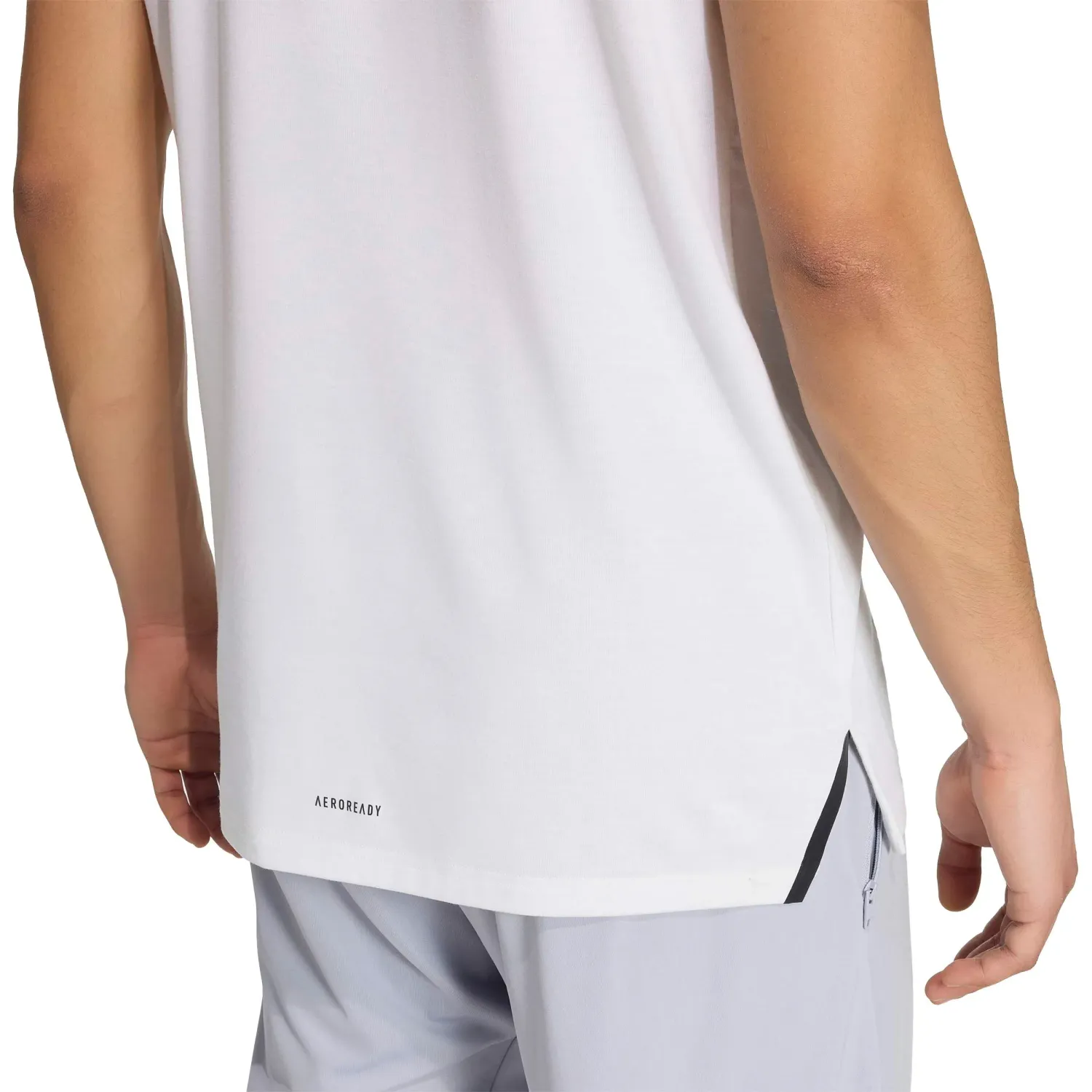 Polo Adidas Training Hombre D4t Tee Aeroready color blanco | Platanitos