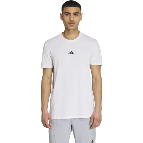 Polo Adidas Training Hombre D4t Tee Aeroready color blanco | Platanitos