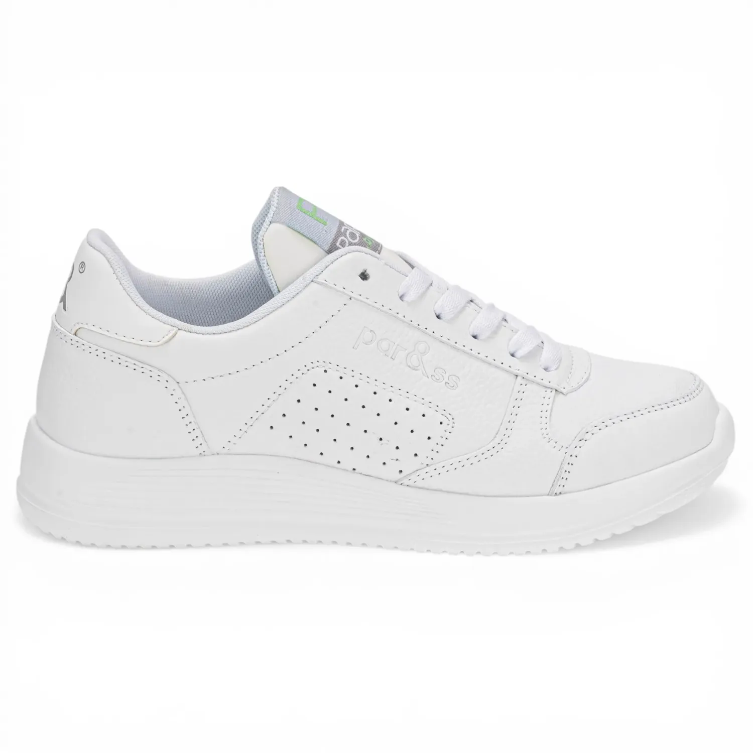 Zapatillas Par&Ss Escolares De Cuero Juvenil Ce23-2508 color blanco | Platanitos