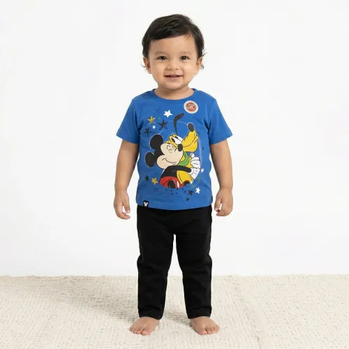 Polo Mickey Manga Corta Niño Mickey Mkb-0258 color azul | Platanitos
