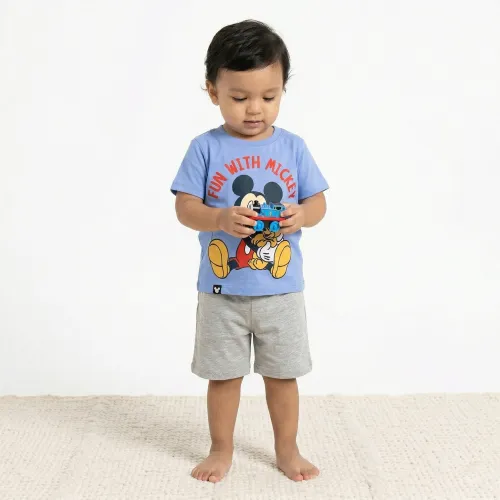 Polo Mickey Manga Corta Niño Mickey Mik-2282 color celeste | Platanitos