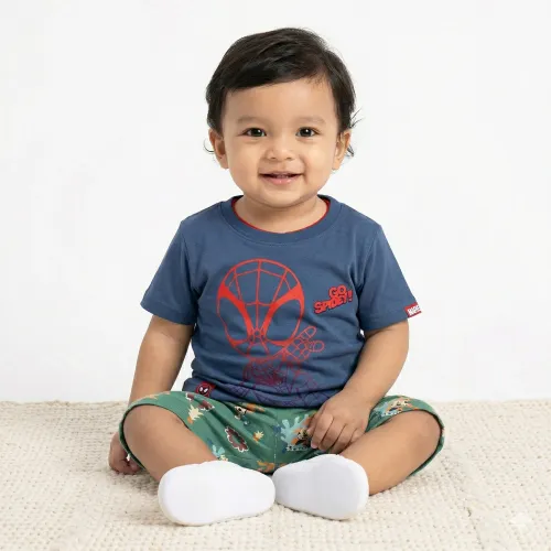 Polo Spiderman Manga Corta Niño Spiderman Shf-0122 color azul | Platanitos