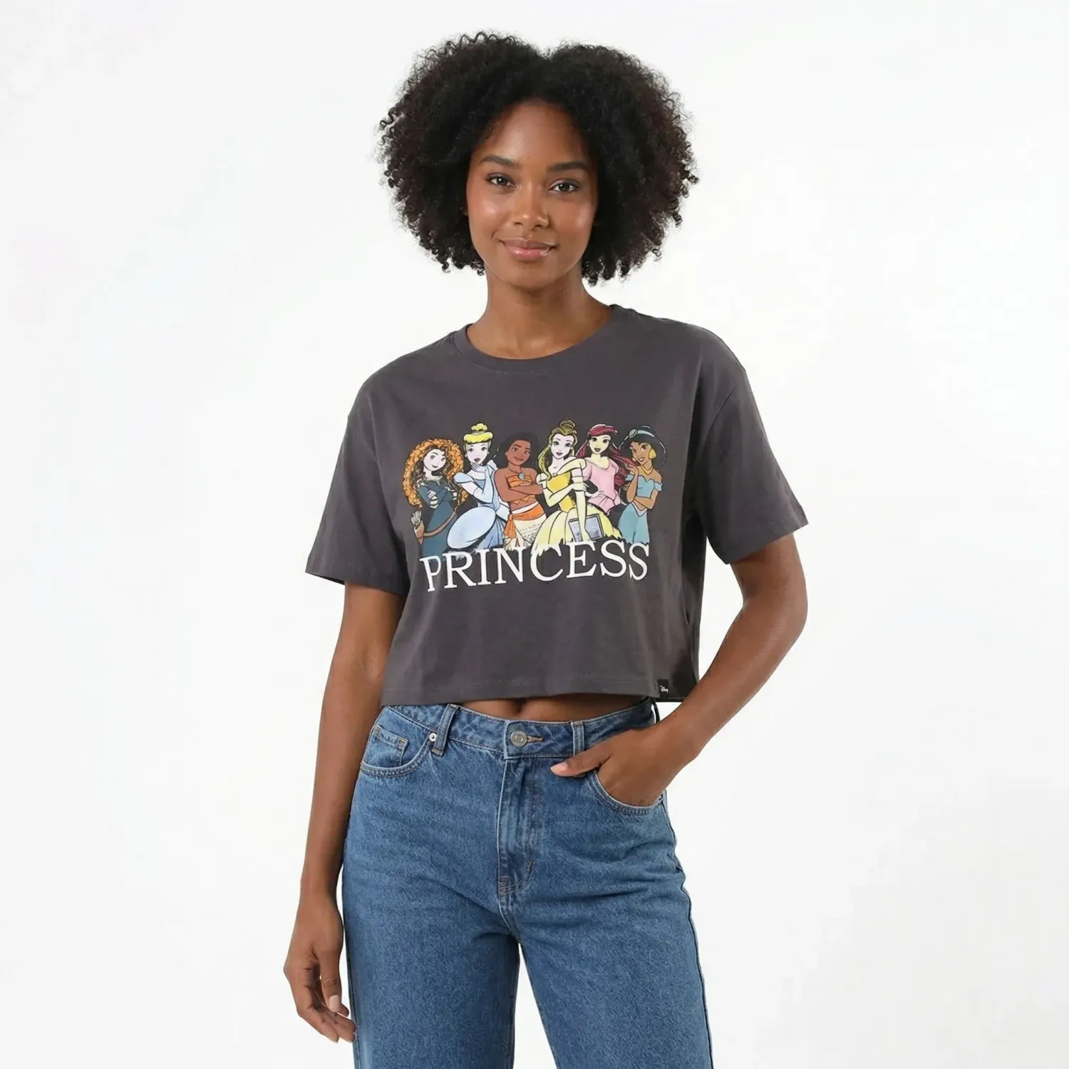 Polo Princesas Manga Corta Mujer Princesas Pcd-2870 color gris | Platanitos