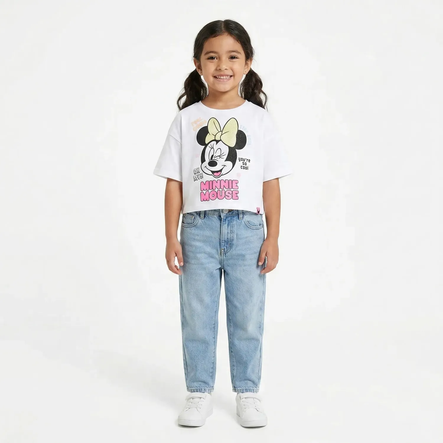 Minnie Polo Minnie Manga Corta Niña Minnie Min-2290 color blanco | Platanitos
