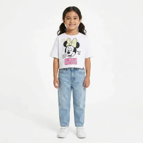 Polo Minnie Manga Corta Niña Minnie Min-2290 color blanco | Platanitos