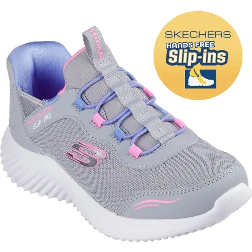 Skechers Gris de Niña modelo Zapatilla Urbana Niño Slip-Ins Bounder grises textiles niña 2025032419203121406 Textil Sintético