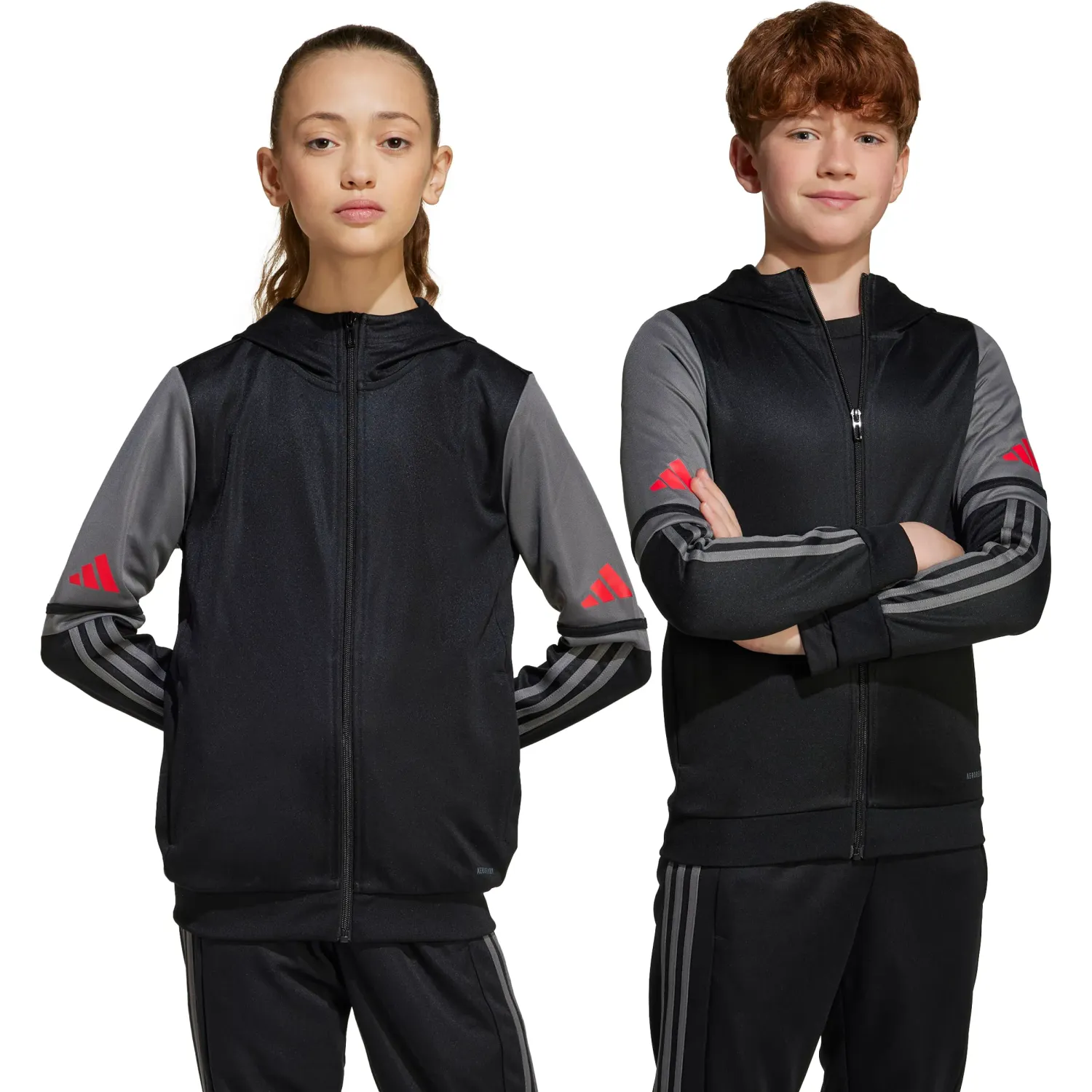 adidas Casaca Adidas Futbol Juvenil Sq25 Hood Y Aeroready color negro | Platanitos