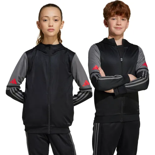 Casaca Adidas Futbol Juvenil Sq25 Hood Y Aeroready color negro | Platanitos