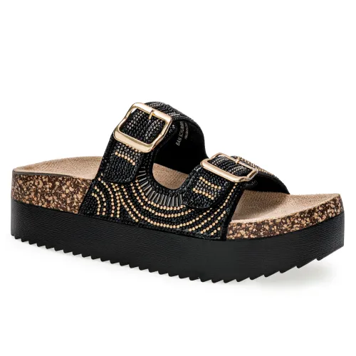 Platanitos Negro de Mujer modelo Sandalia Dama Schun Bristol negros textiles mujer 2025040219110828030 Textil Sintético