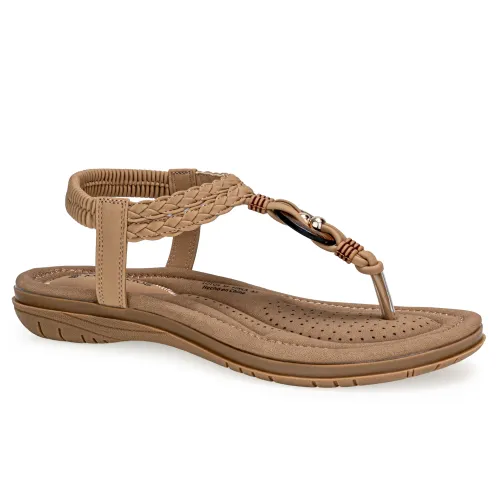Platanitos Beige de Mujer modelo Sandalia Dama Sf Finla sintéticos mujer 2025040221432538316 Sintético Sintético