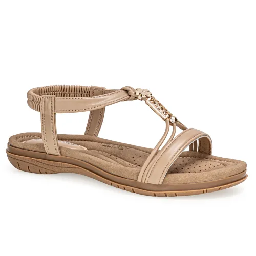 Platanitos Beige de Mujer modelo Sandalia Dama Sf Eliza beiges sintéticos mujer 2025040221432538334 Sintético Sintético
