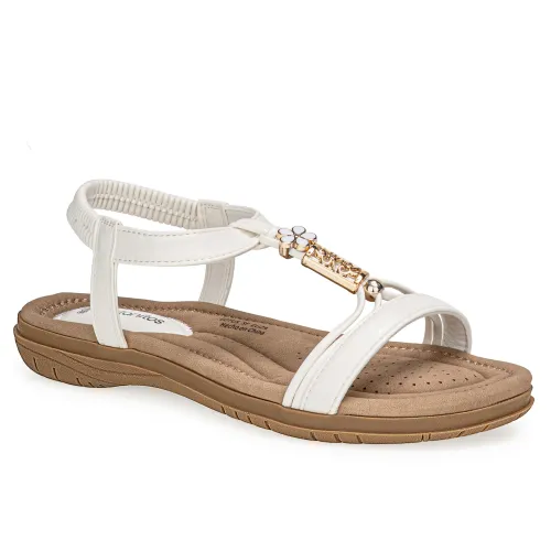 Platanitos Blanco de Mujer modelo Sandalia Dama Sf Eliza blancos sintéticos mujer 2025040221432538352 Sintético Sintético