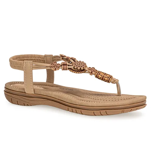Platanitos Beige de Mujer modelo Sandalia Dama Sf Wallis sintéticos mujer 2025040221432538460 Sintético Sintético
