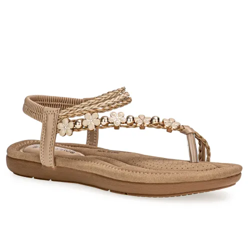 Platanitos Beige de Mujer modelo Sandalia Dama Sf Sinita beiges sintéticos mujer 2025040221432538622 Sintético Sintético