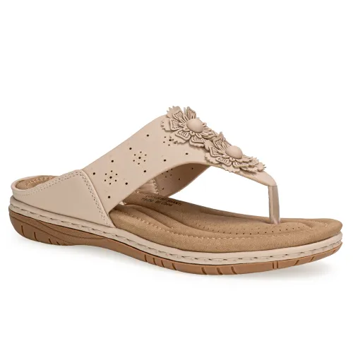 Platanitos Beige de Mujer modelo Sandalia Dama Sf Shanti beiges sintéticos mujer 2025040221432538658 Sintético Sintético