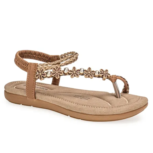 Platanitos  de Mujer modelo Sandalia Dama Sf 3109-1 cameles sintéticos mujer 2025040221432538766 Sintético Sintético