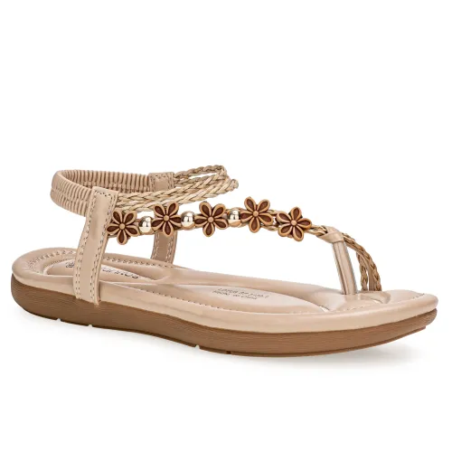 Platanitos Beige de Mujer modelo Sandalia Dama Sf 3109-1 beiges sintéticos mujer 2025040221432538784 Sintético Sintético