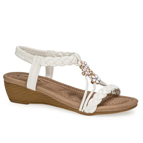 Platanitos Blanco de Mujer modelo Sandalia Dama Sw Towery blancos sintéticos mujer 2025040221432538856 Sintético Sintético