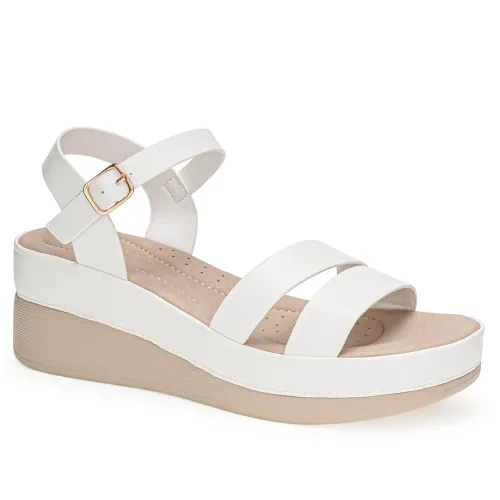 Platanitos Blanco de Mujer modelo Sandalia Dama Sw Irune blancos sintéticos mujer 2025041417374253559 Sintético Sintético